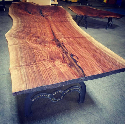 How to make metal legs for a tree slab table?