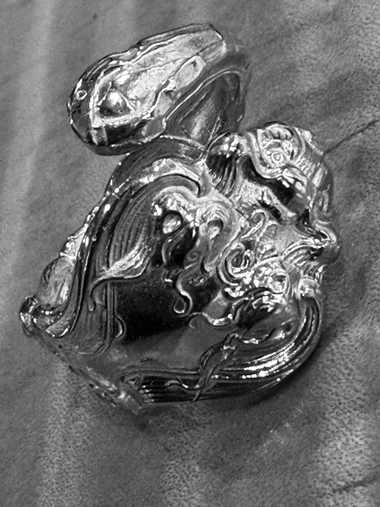 Unger Brothers Douvaine Sterling Silver Spoon Ring made