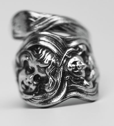 Deco Spoon Ring Sterling Silver Flapper
