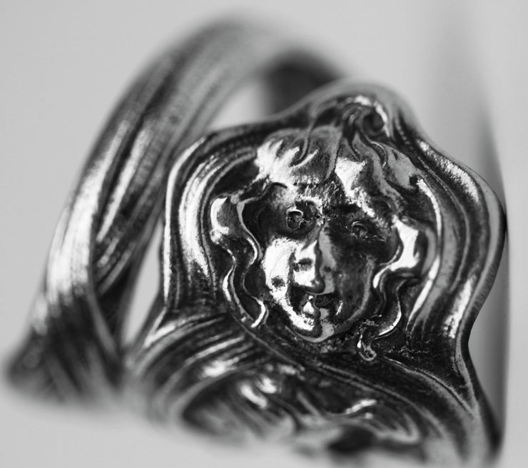 Deco Spoon Ring Sterling Silver Flapper