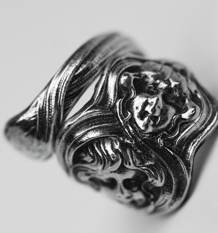 Deco Spoon Ring Sterling Silver Flapper