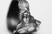 Native American Woman Sterling Ring