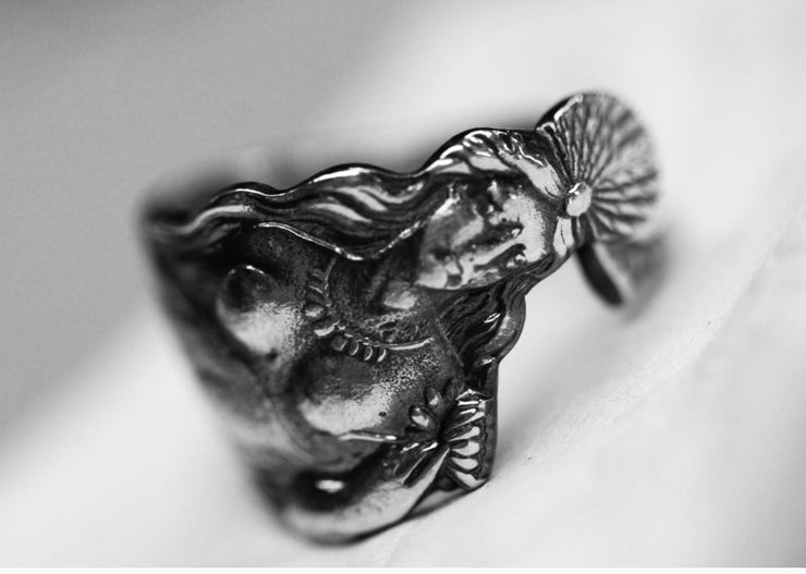 Native American Woman Sterling Ring