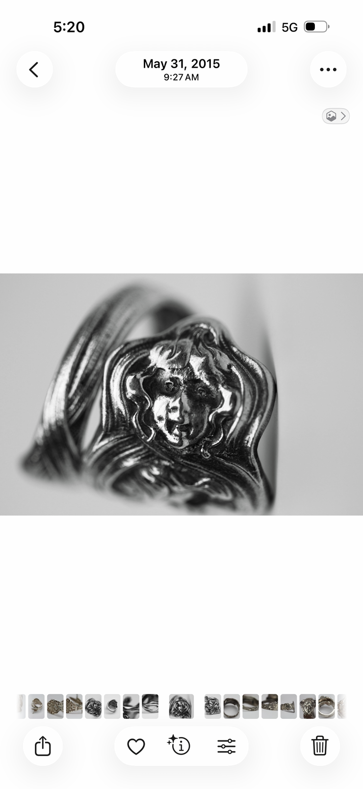 Deco Spoon Ring Sterling Silver Flapper