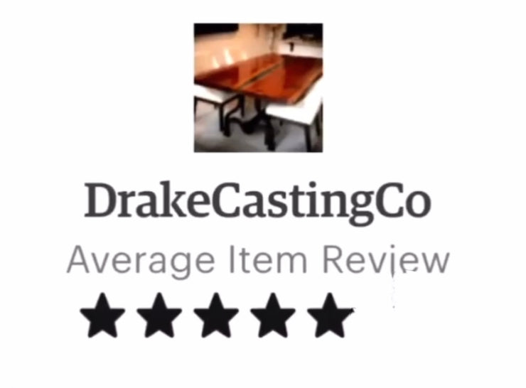 Custom Lettered Classic Drake O.G. Dining Table Trestle Base