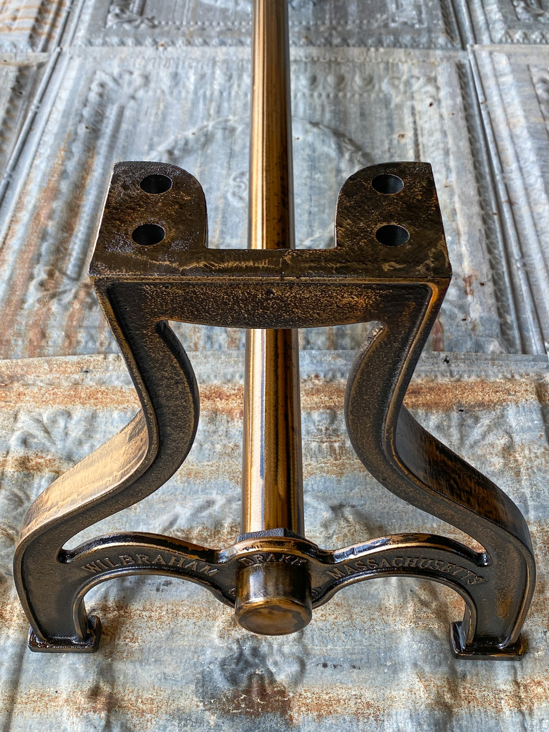 Classic Drake Coffee Table Bench Base Burnt Brass Finish – Drake