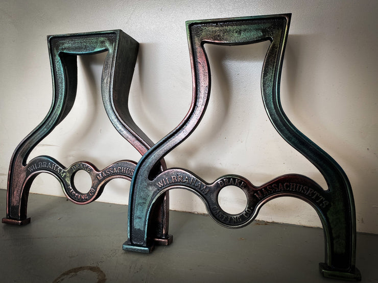 Midnight Oil Coffee Table / Bench Legs Dyed Cast Iron Table Legs